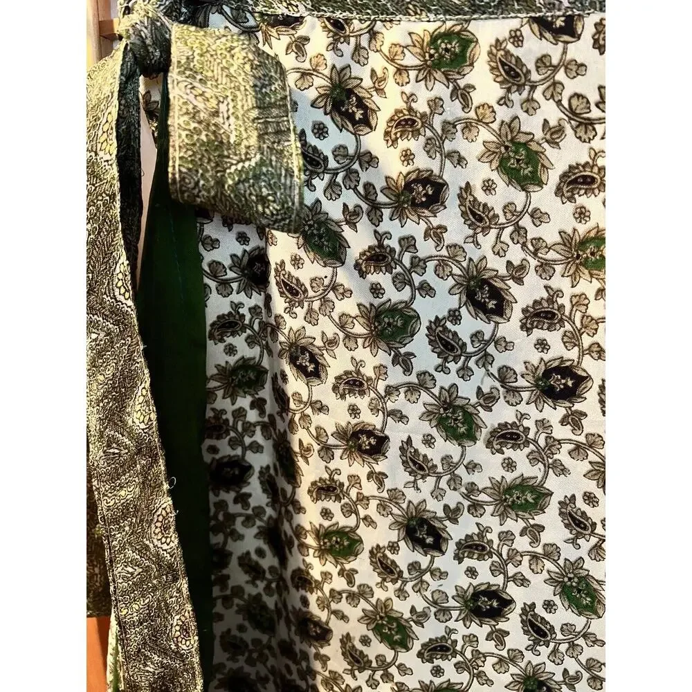 Vintage Silk Saree Bohemian Wrap Skirt (Fits SM-L) Granny Core